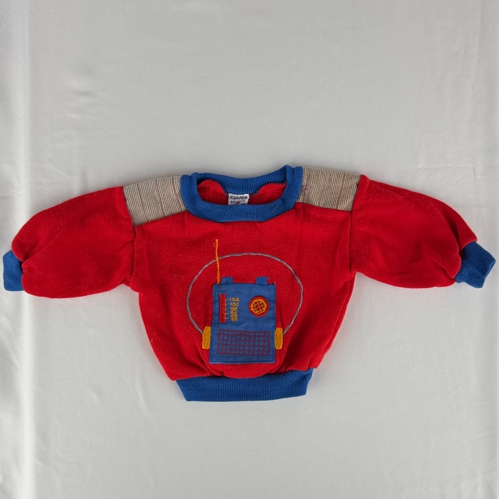 Vintage 80s Hopscotch Walkman Red Sweatshirt